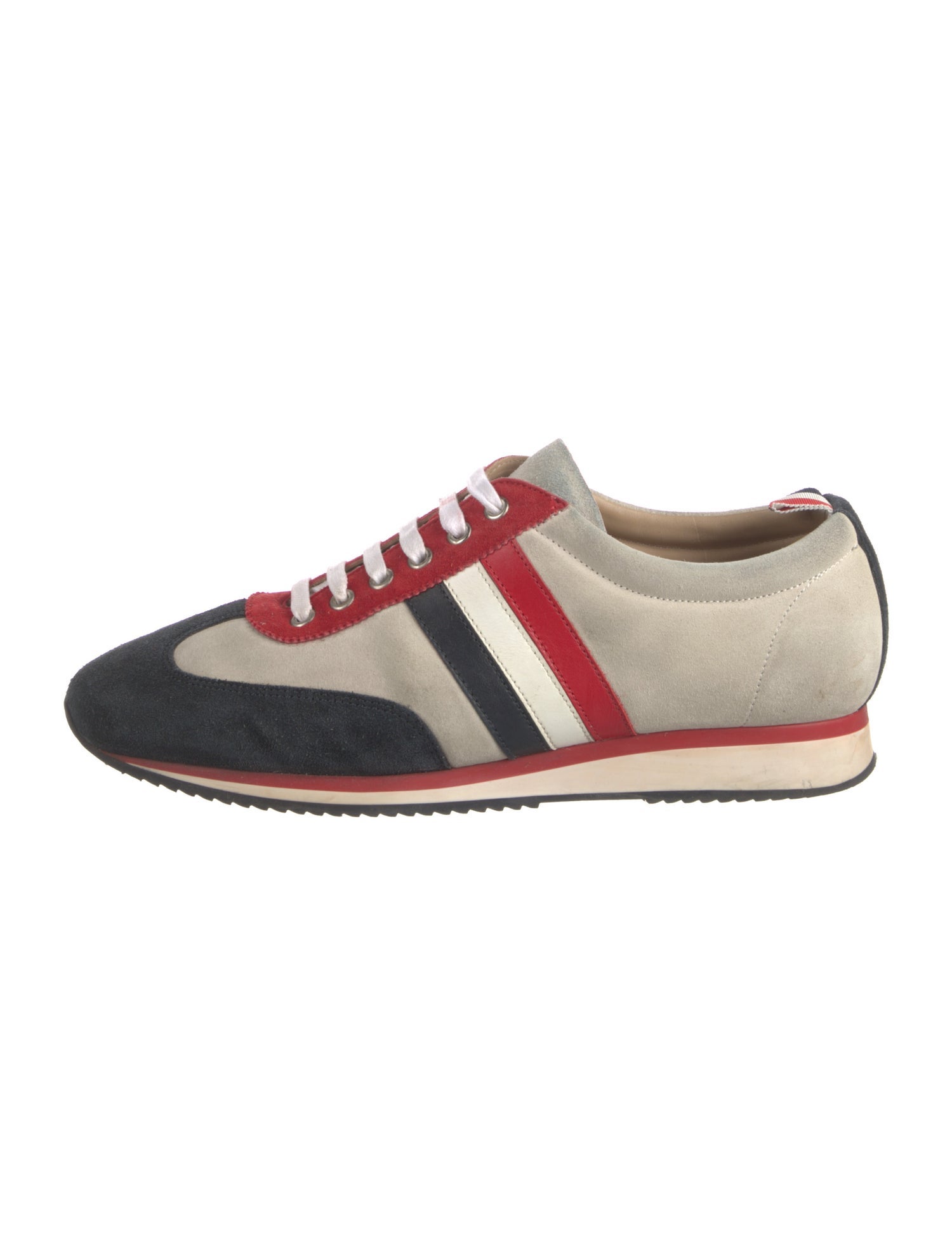 Thom Browne Suede Colorblock Pattern Sneakers