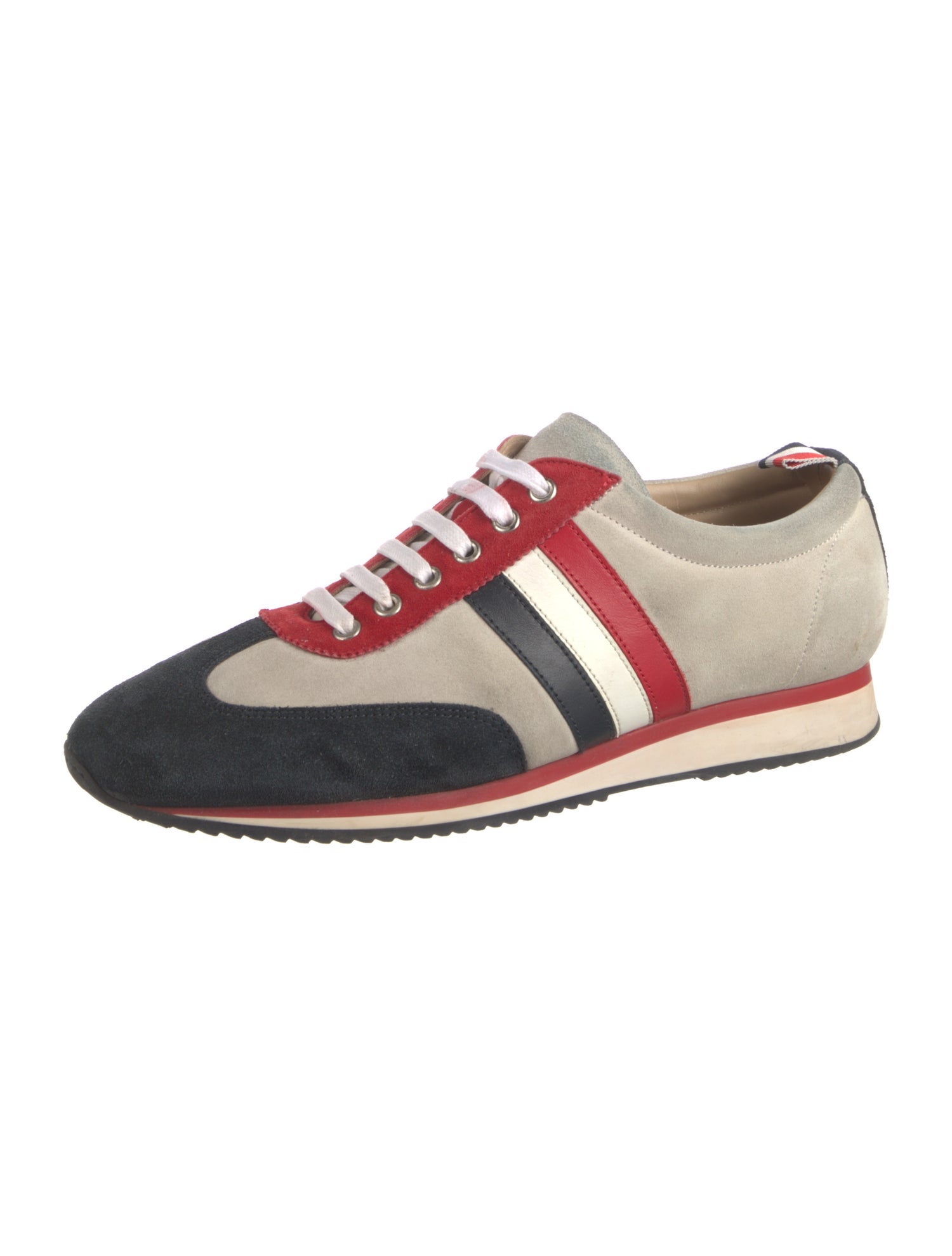 Thom Browne Suede Colorblock Pattern Sneakers