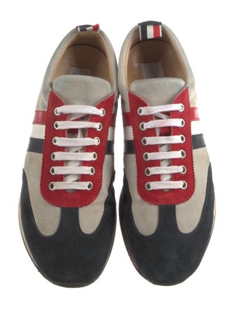 Thom Browne Suede Colorblock Pattern Sneakers