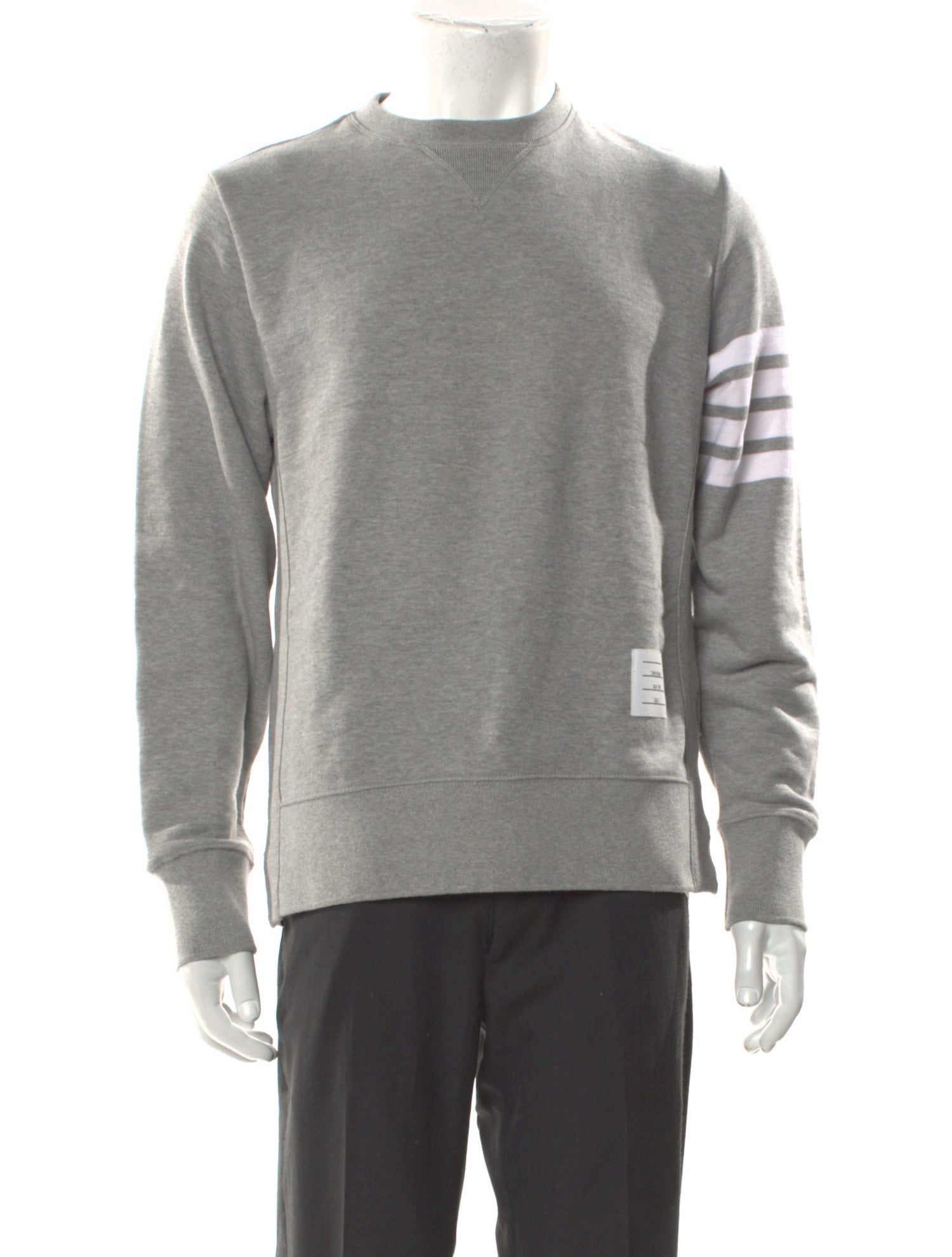 Thom Browne 4-Bar Crewneck Striped Sweatshirt