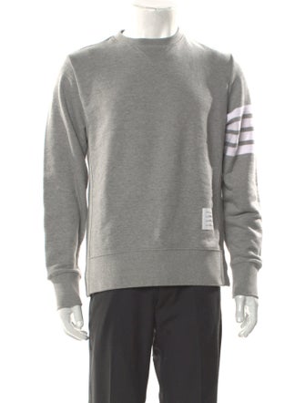 Thom Browne 4-Bar Crewneck Striped Sweatshirt