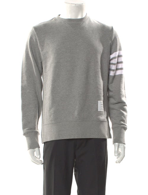 Thom Browne 4-Bar Crewneck Striped Sweatshirt