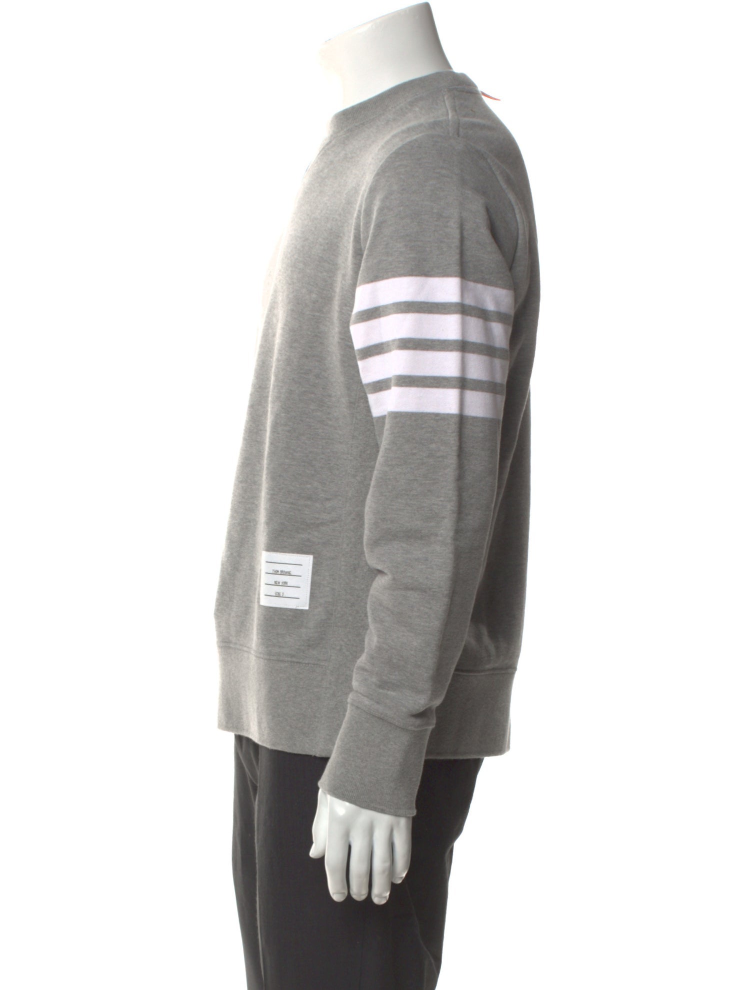 Thom Browne 4-Bar Crewneck Striped Sweatshirt
