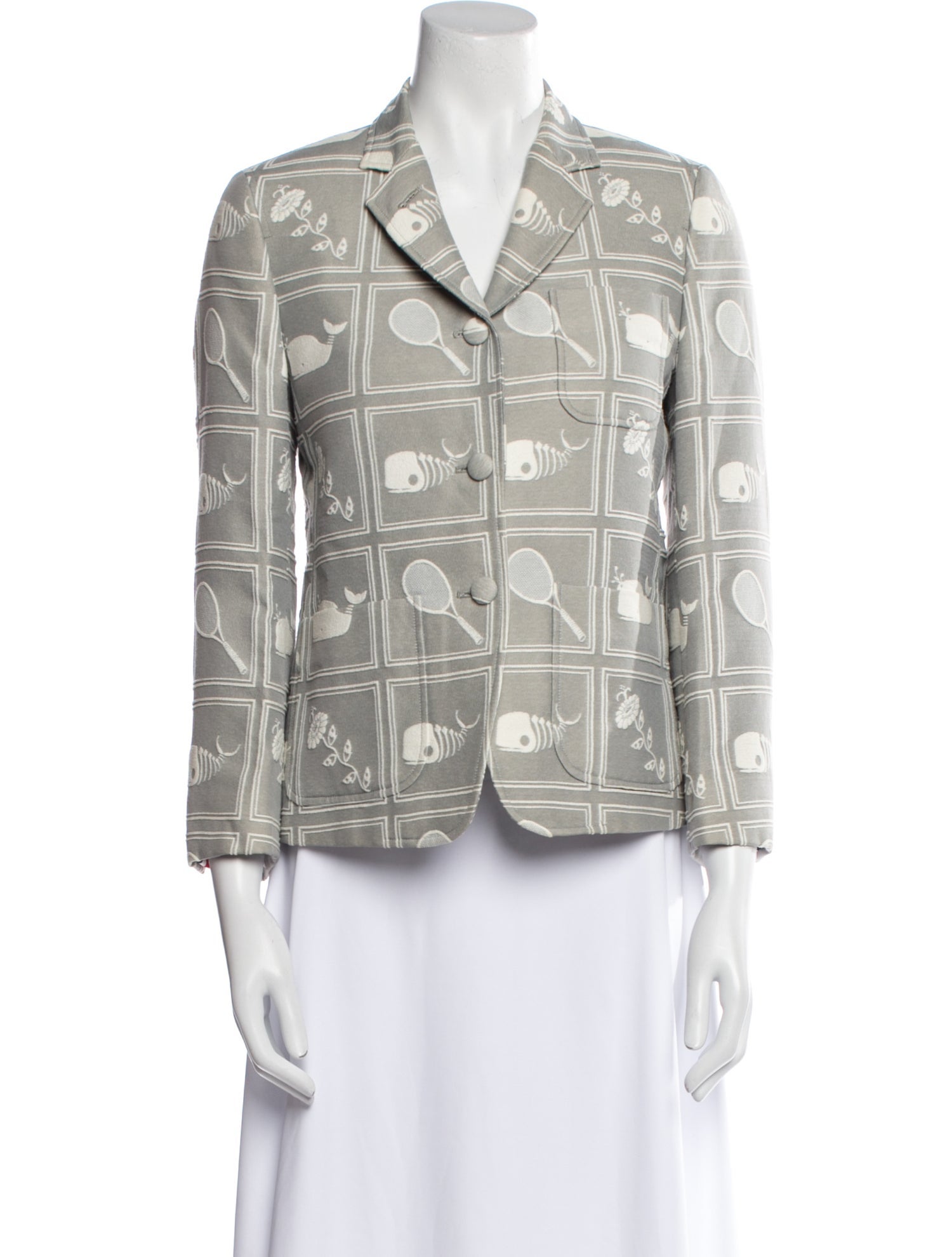 Thom Browne Whale Print Blazer