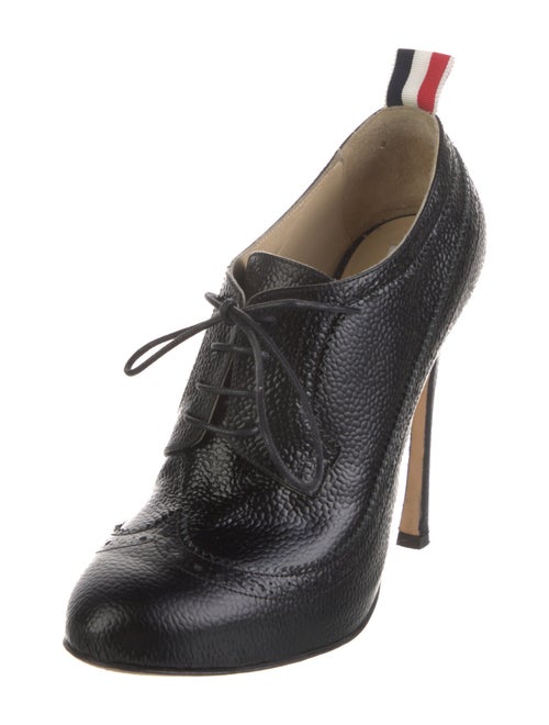 Thom Browne Leather Lasercut Accents T-Strap Pumps