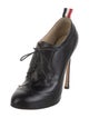 Thom Browne Leather Lasercut Accents T-Strap Pumps