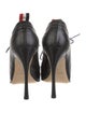 Thom Browne Leather Lasercut Accents T-Strap Pumps