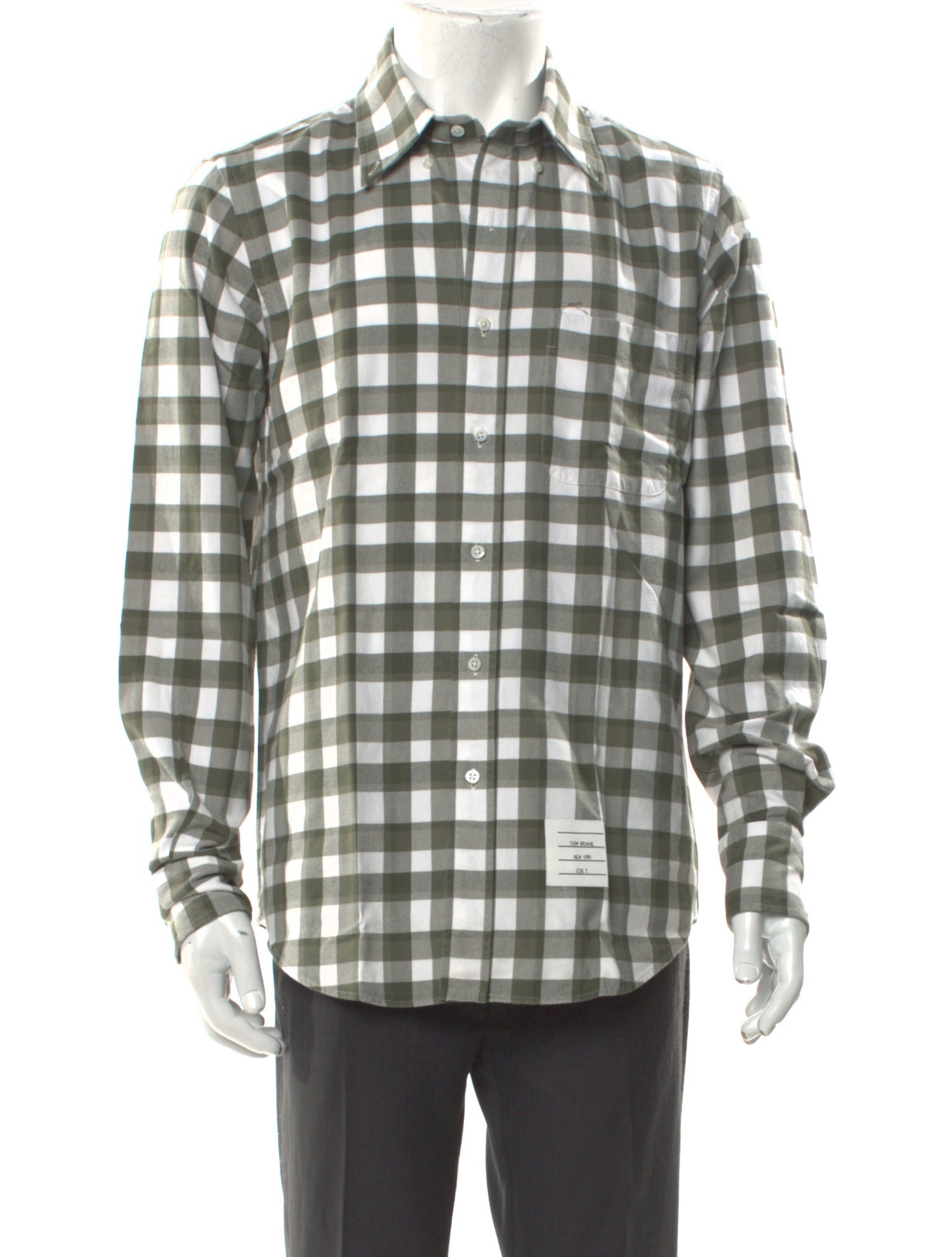 Thom Browne Plaid Print Long Sleeve Shirt