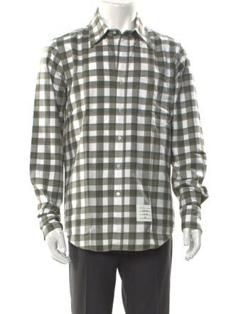Thom Browne Plaid Print Long Sleeve Shirt
