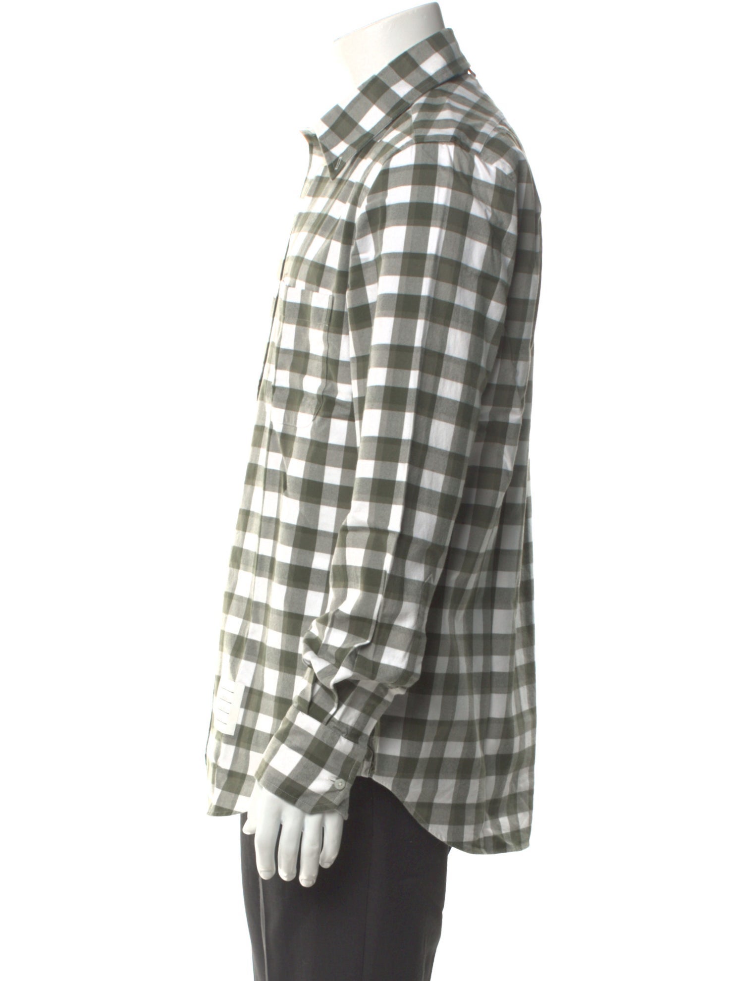 Thom Browne Plaid Print Long Sleeve Shirt