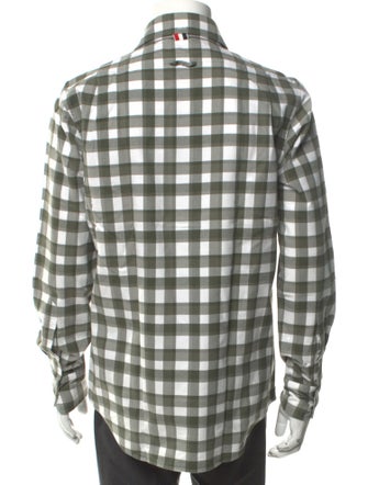 Thom Browne Plaid Print Long Sleeve Shirt