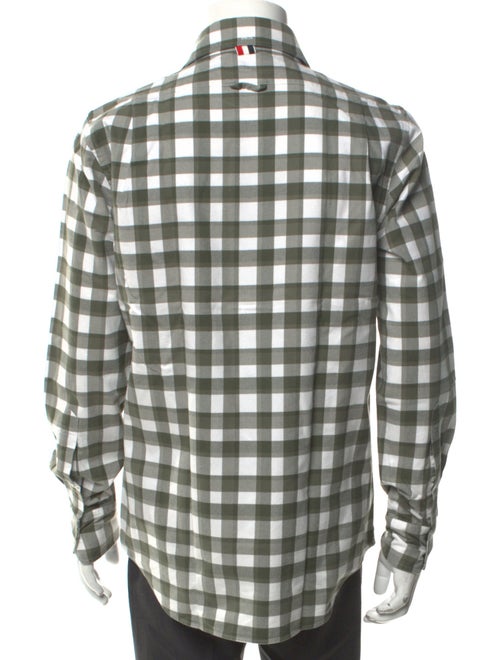 Thom Browne Plaid Print Long Sleeve Shirt