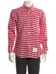 Thom Browne Plaid Print Long Sleeve Shirt