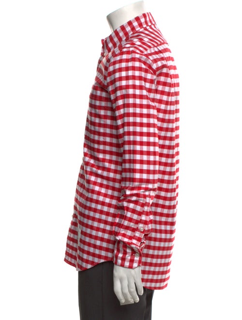 Thom Browne Plaid Print Long Sleeve Shirt