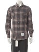Thom Browne Plaid Print Long Sleeve Shirt