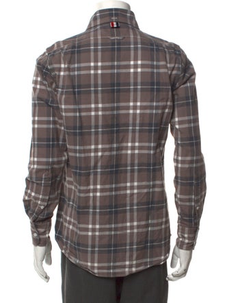 Thom Browne Plaid Print Long Sleeve Shirt
