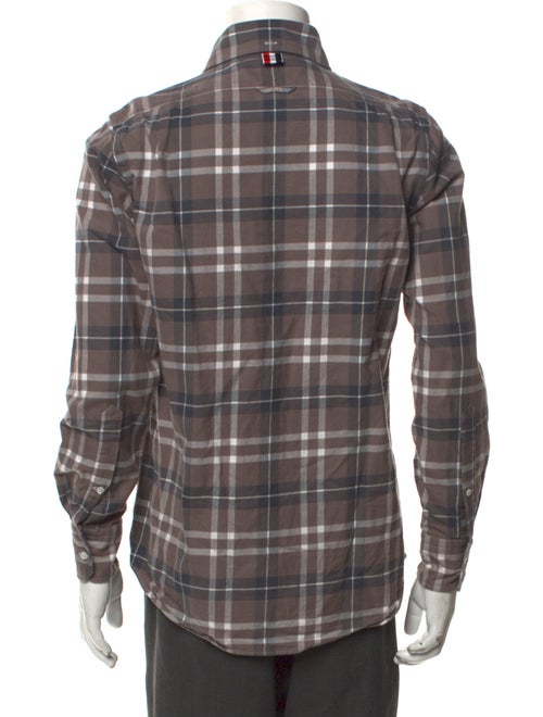 Thom Browne Plaid Print Long Sleeve Shirt