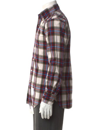 Thom Browne Plaid Print Long Sleeve Shirt