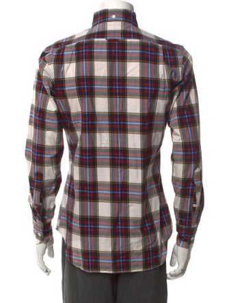 Thom Browne Plaid Print Long Sleeve Shirt
