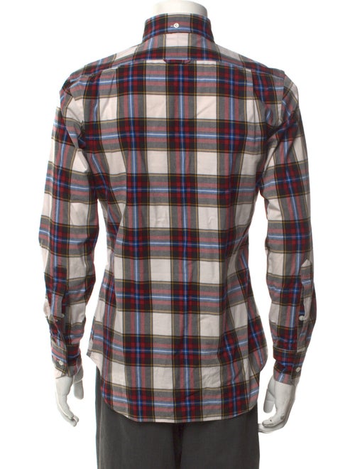 Thom Browne Plaid Print Long Sleeve Shirt