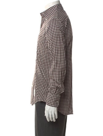 Thom Browne Plaid Print Long Sleeve Shirt