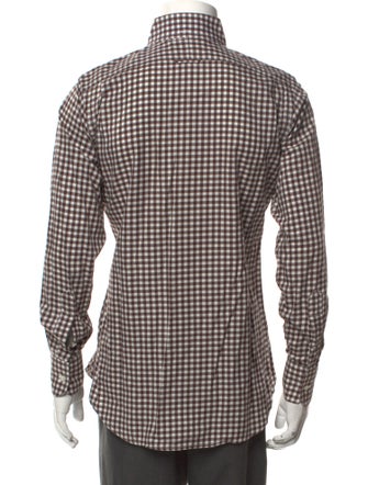 Thom Browne Plaid Print Long Sleeve Shirt