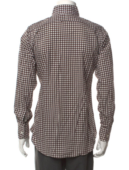 Thom Browne Plaid Print Long Sleeve Shirt