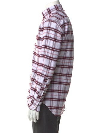 Thom Browne Plaid Print Long Sleeve Dress Shirt