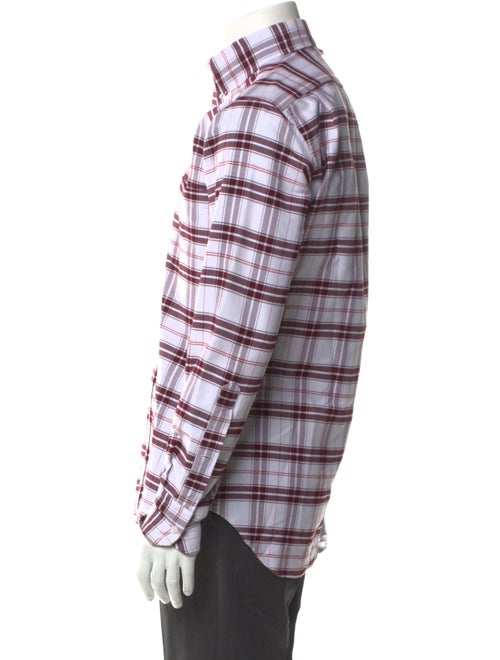 Thom Browne Plaid Print Long Sleeve Dress Shirt