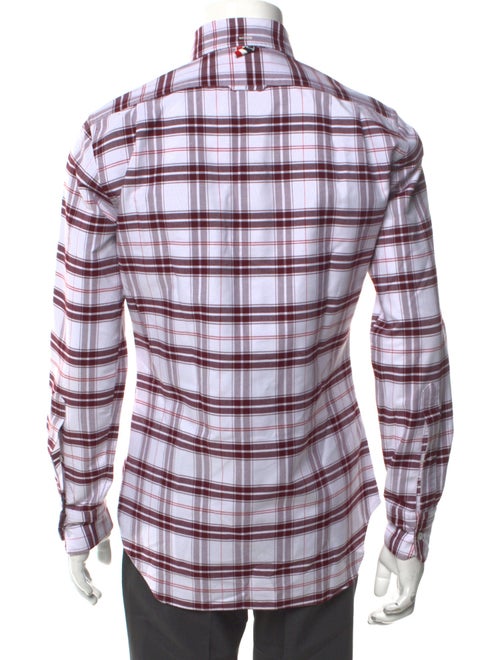 Thom Browne Plaid Print Long Sleeve Dress Shirt