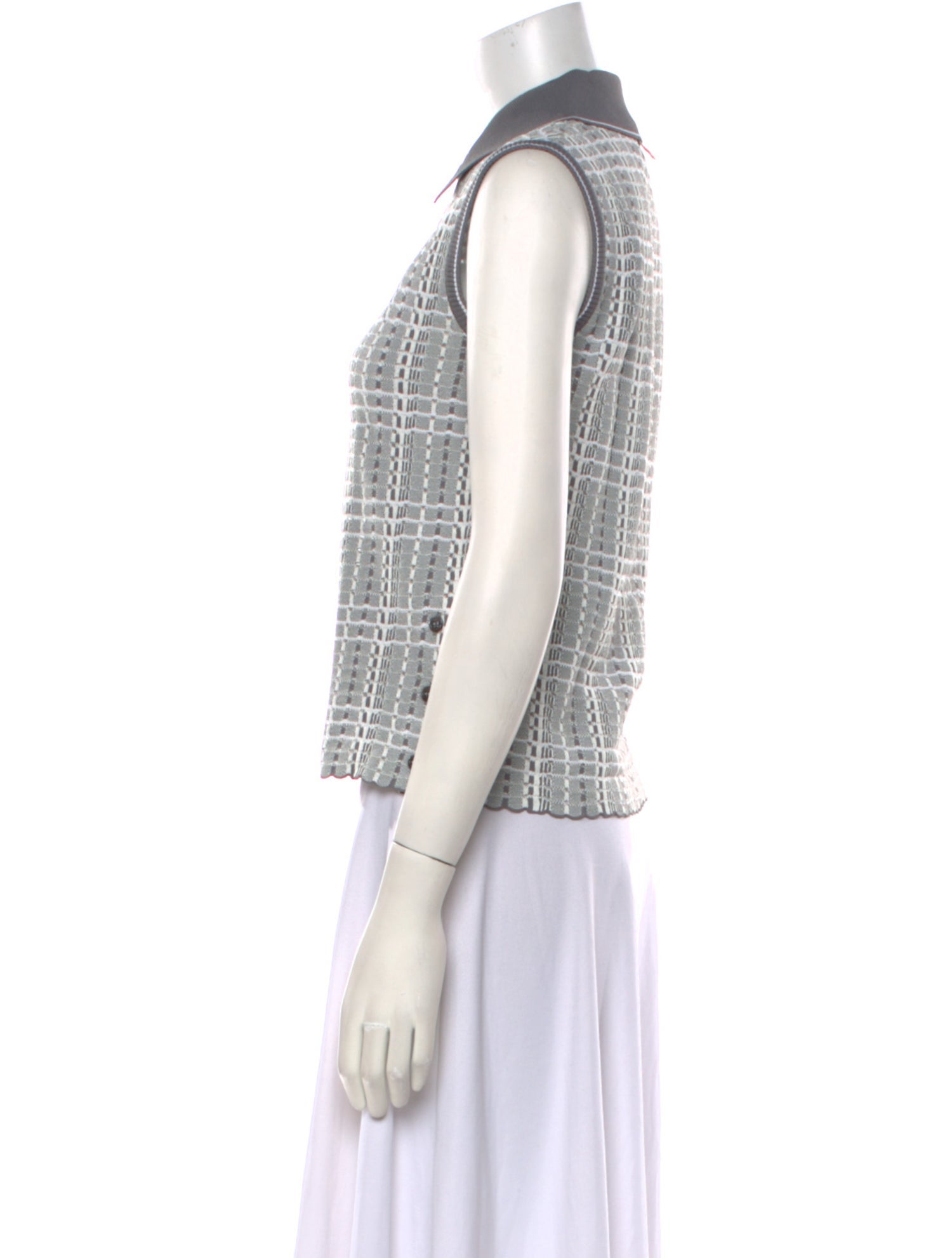 Thom Browne Plaid Print Sleeveless Crop Top