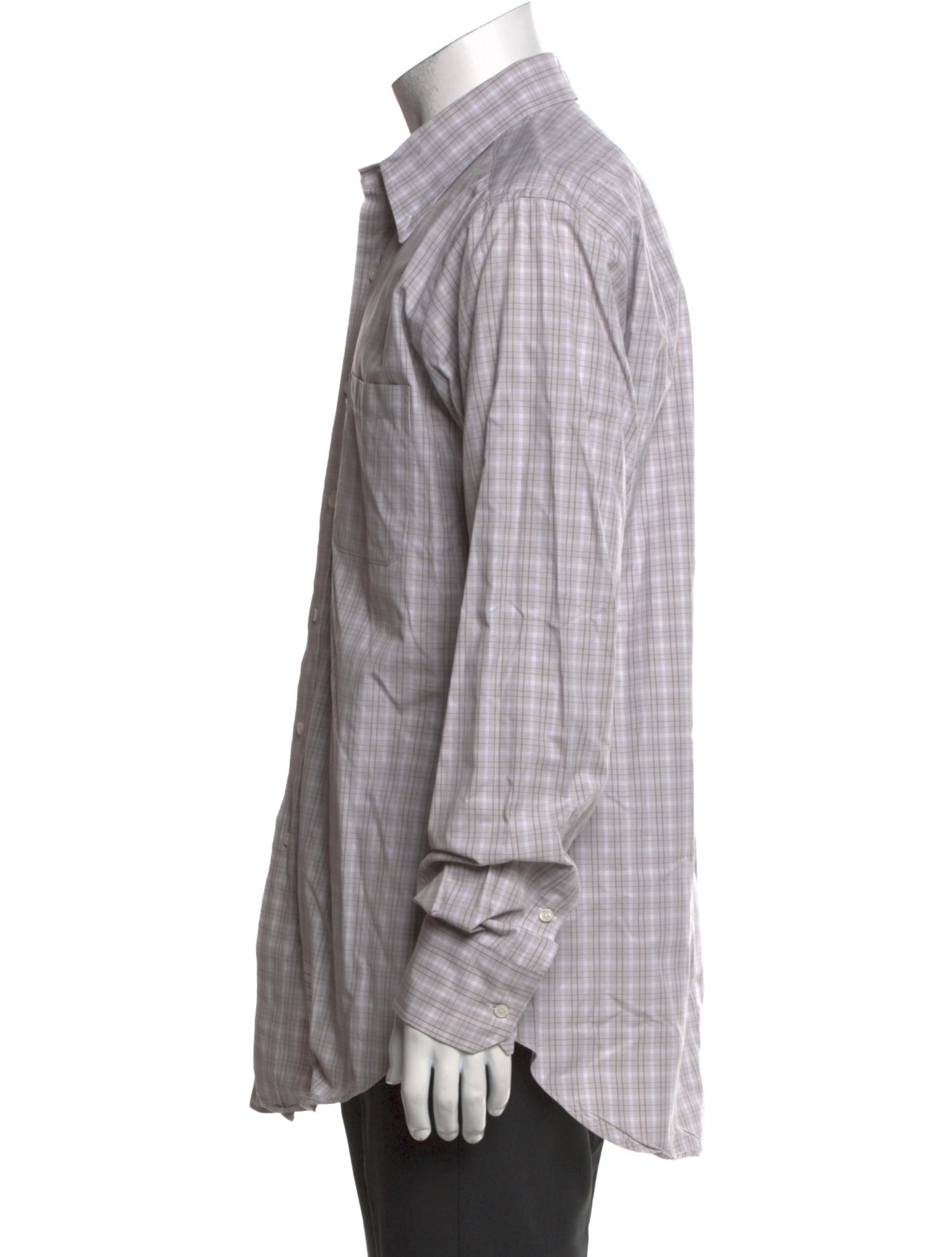 Thom Browne Plaid Print Long Sleeve Shirt