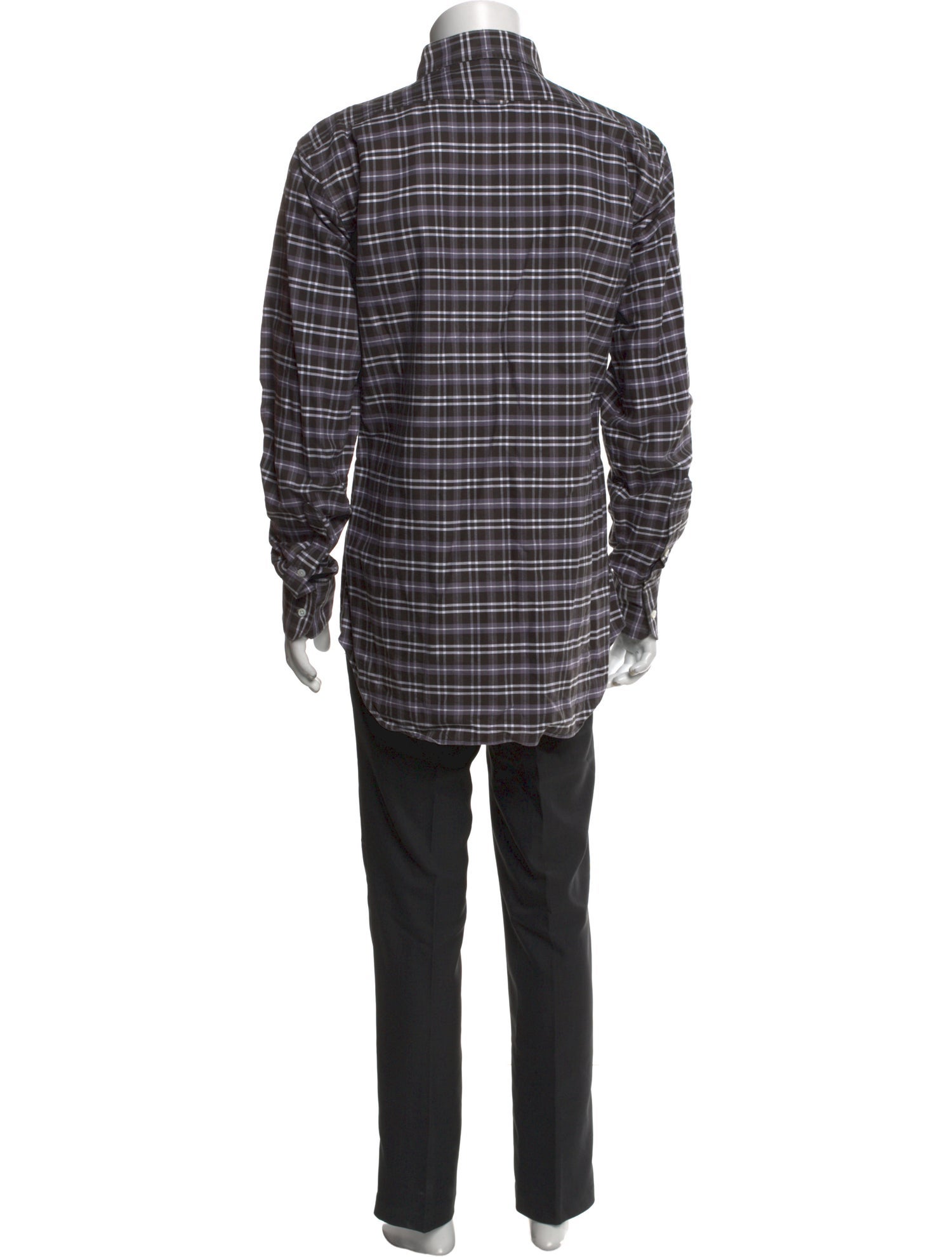 Thom Browne Plaid Print Long Sleeve Shirt