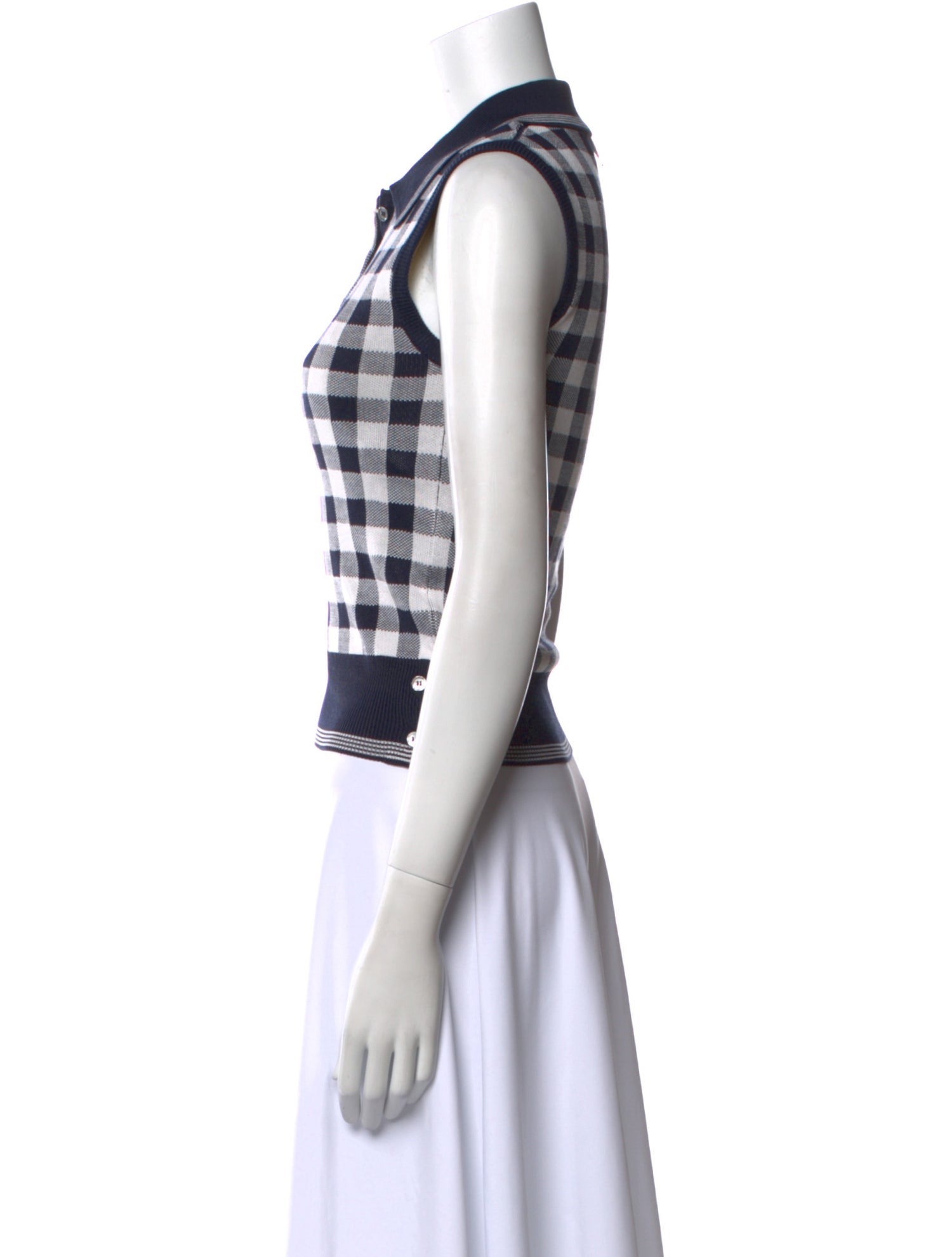 Thom Browne Gingham Silk Jacquard Silk Crop Top w/ Tags