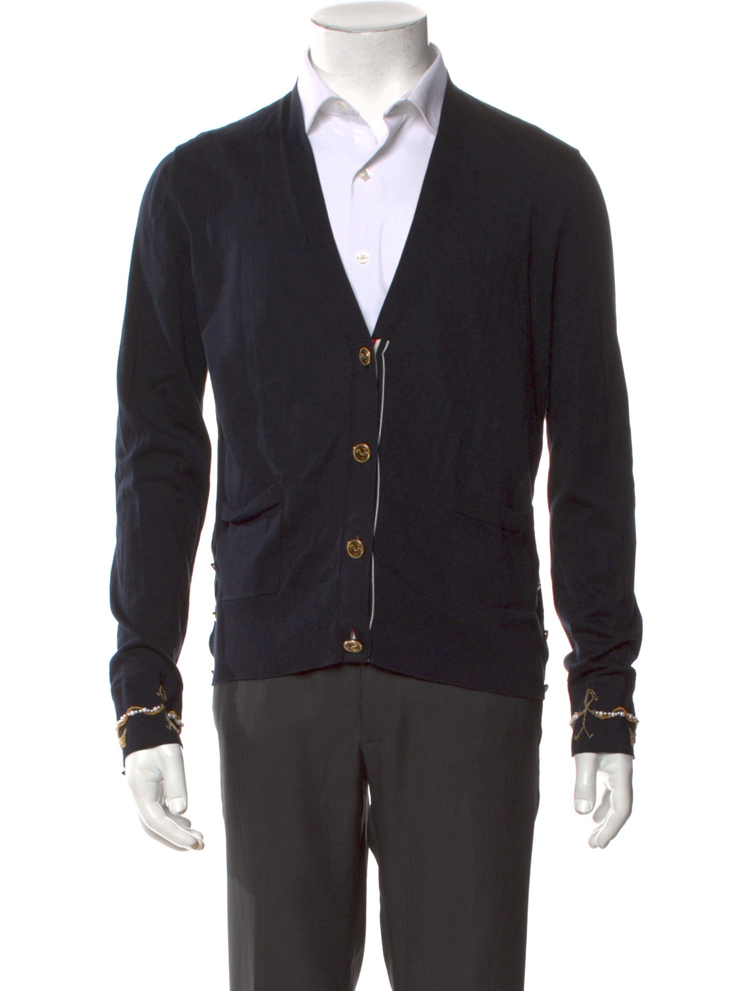 Thom Browne V-Neck Long Sleeve Cardigan
