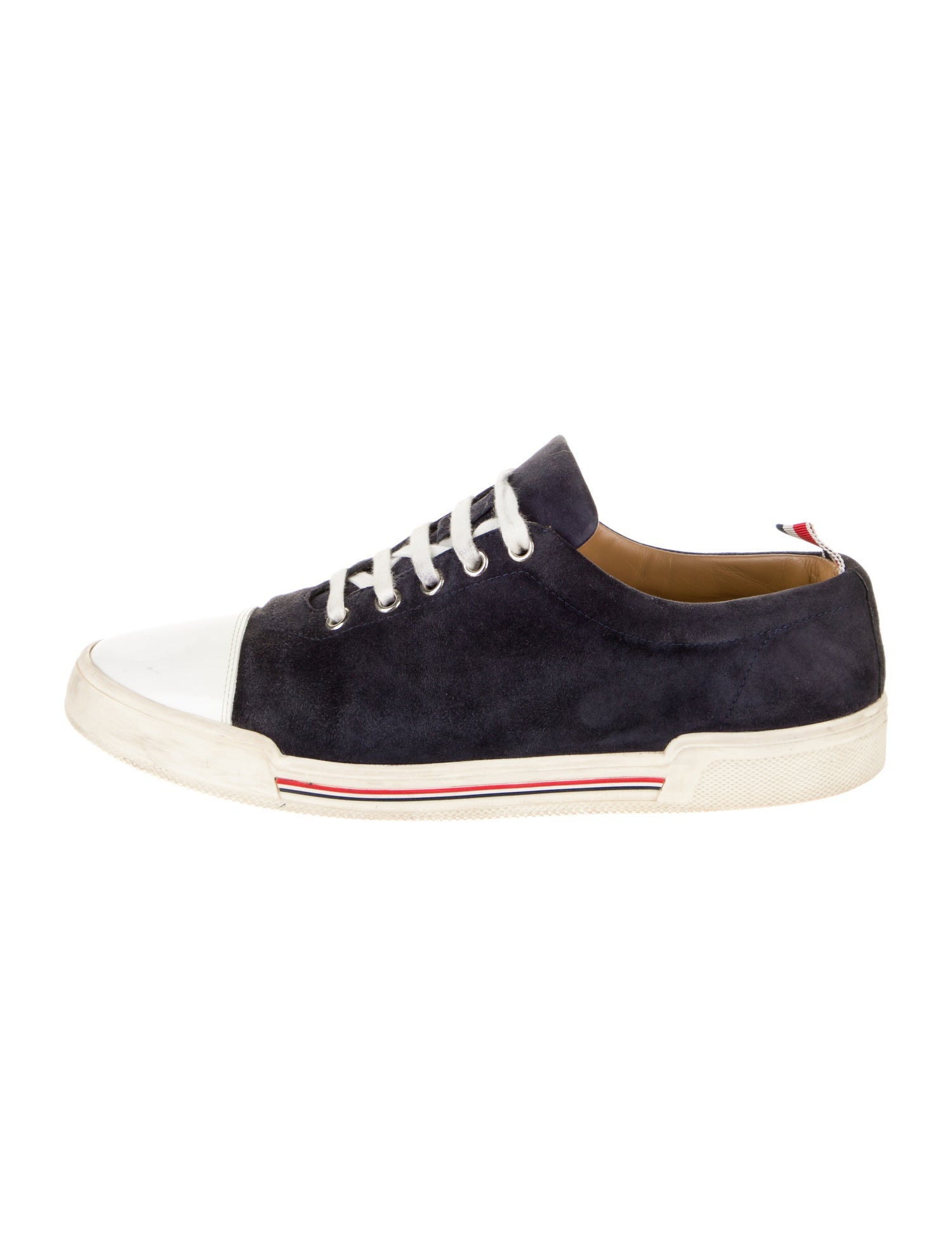 Thom Browne Suede Leather Trim Embellishment Sneakers