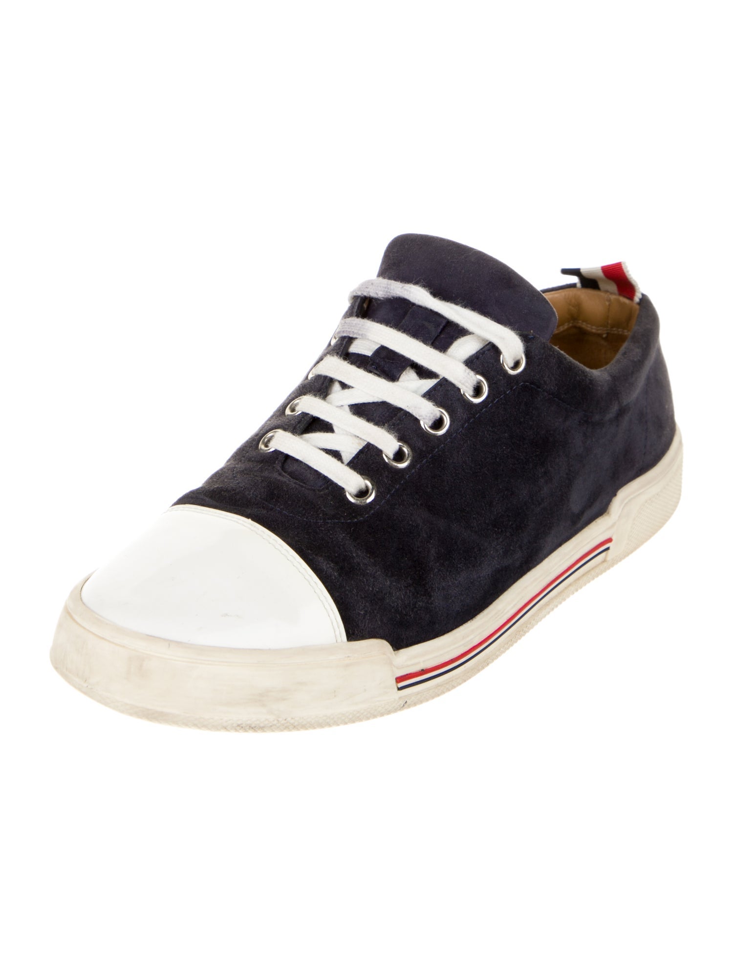 Thom Browne Suede Leather Trim Embellishment Sneakers