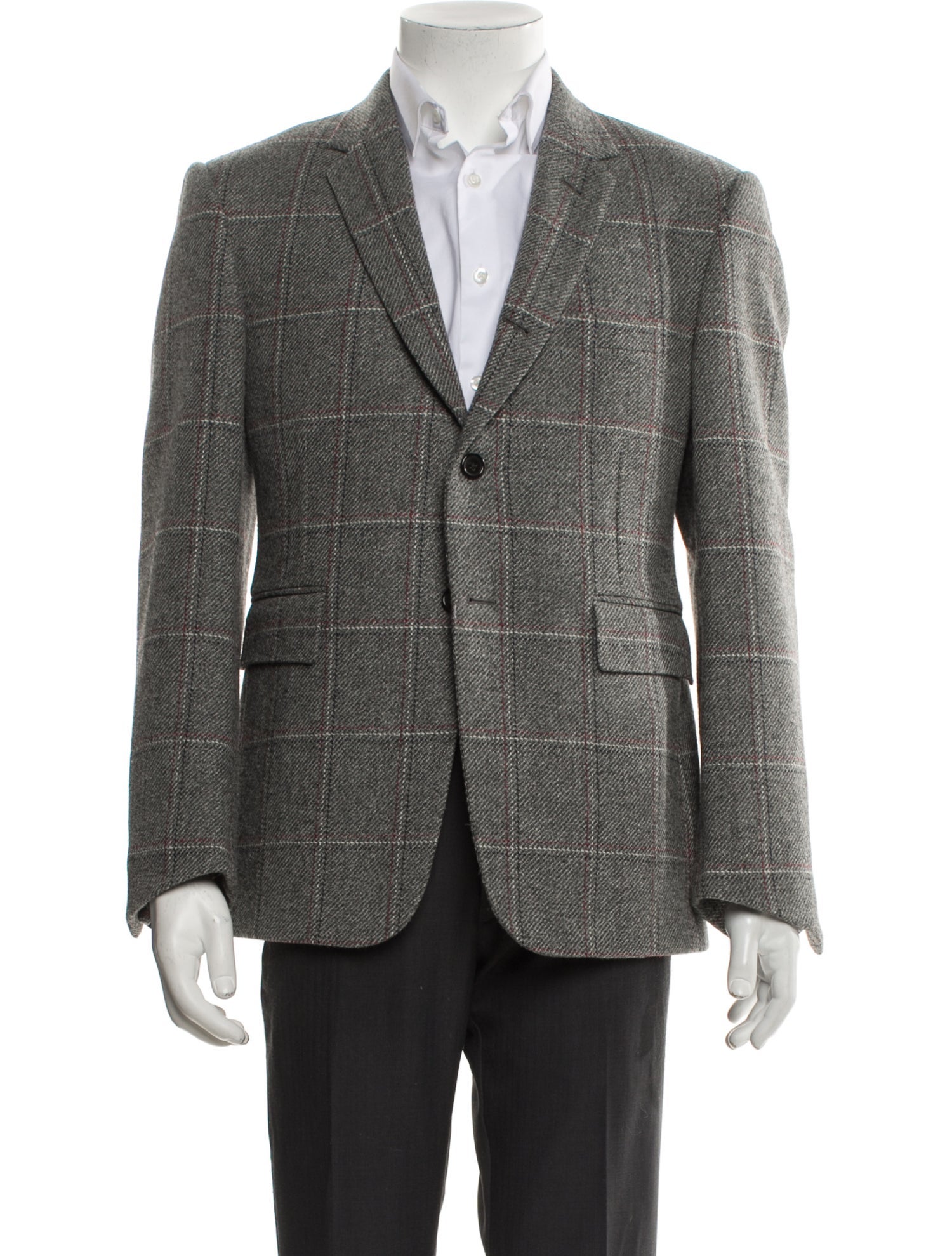 Thom Browne Wool Plaid Print Blazer