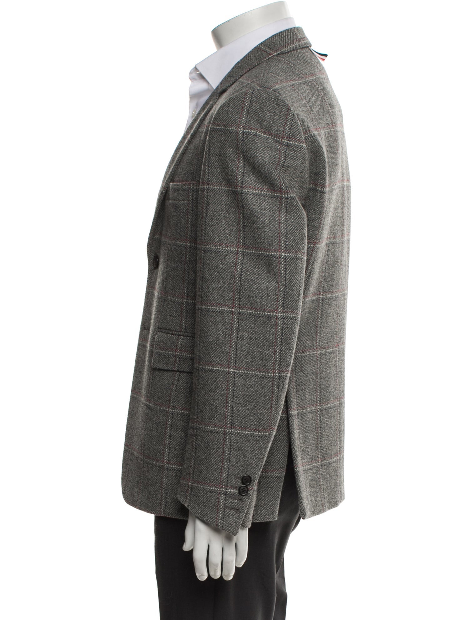 Thom Browne Wool Plaid Print Blazer