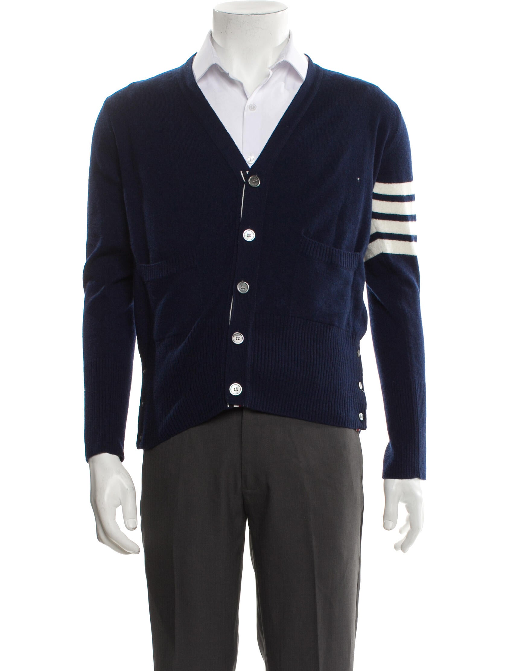Thom Browne 4-Bar Cashmere Cardigan