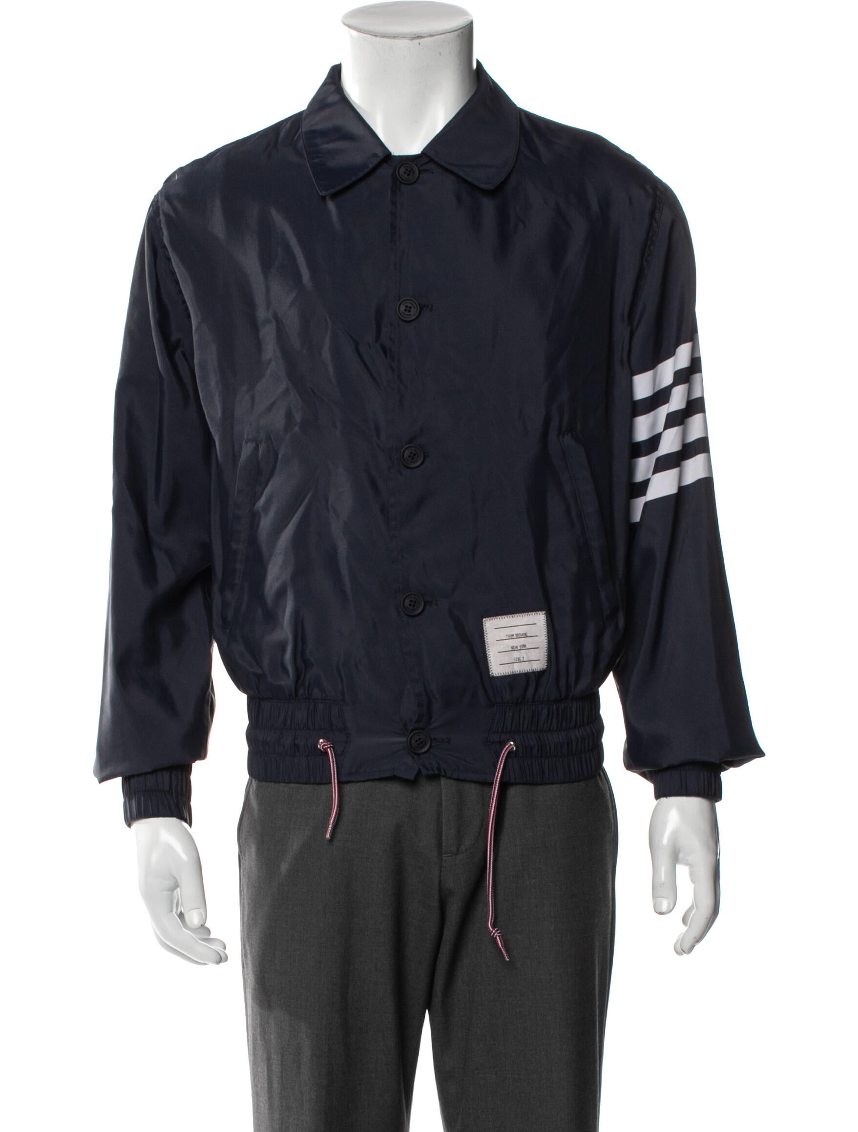 Thom Browne 4 Bar Stripe Graphic Print Bomber Jacket