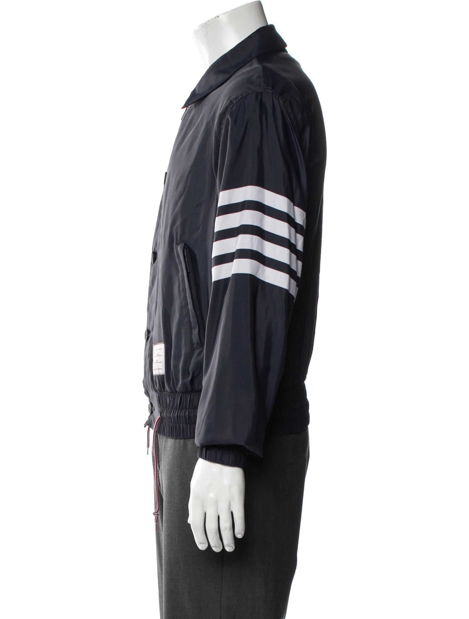 Thom Browne 4 Bar Stripe Graphic Print Bomber Jacket