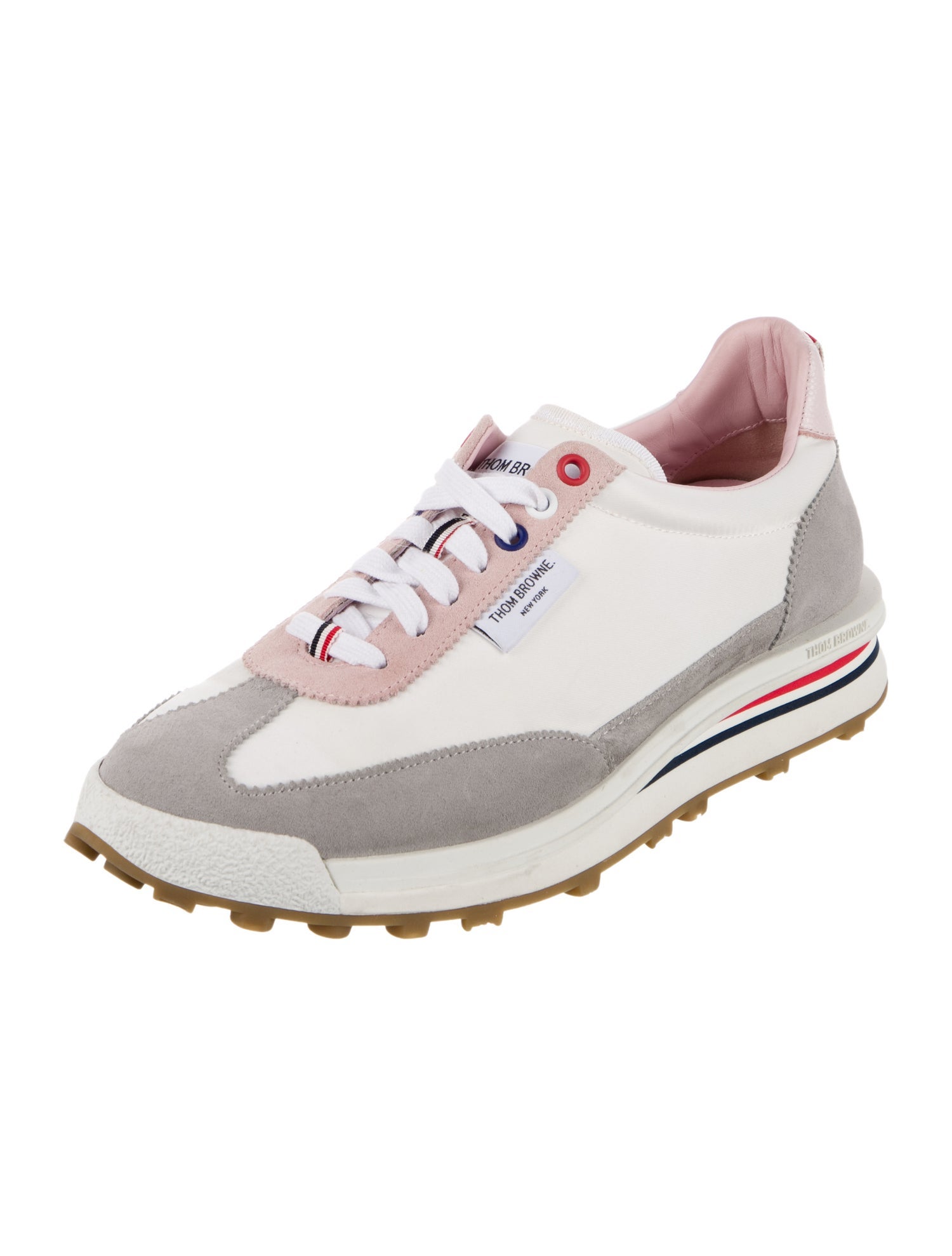Thom Browne Suede Colorblock Pattern Sneakers