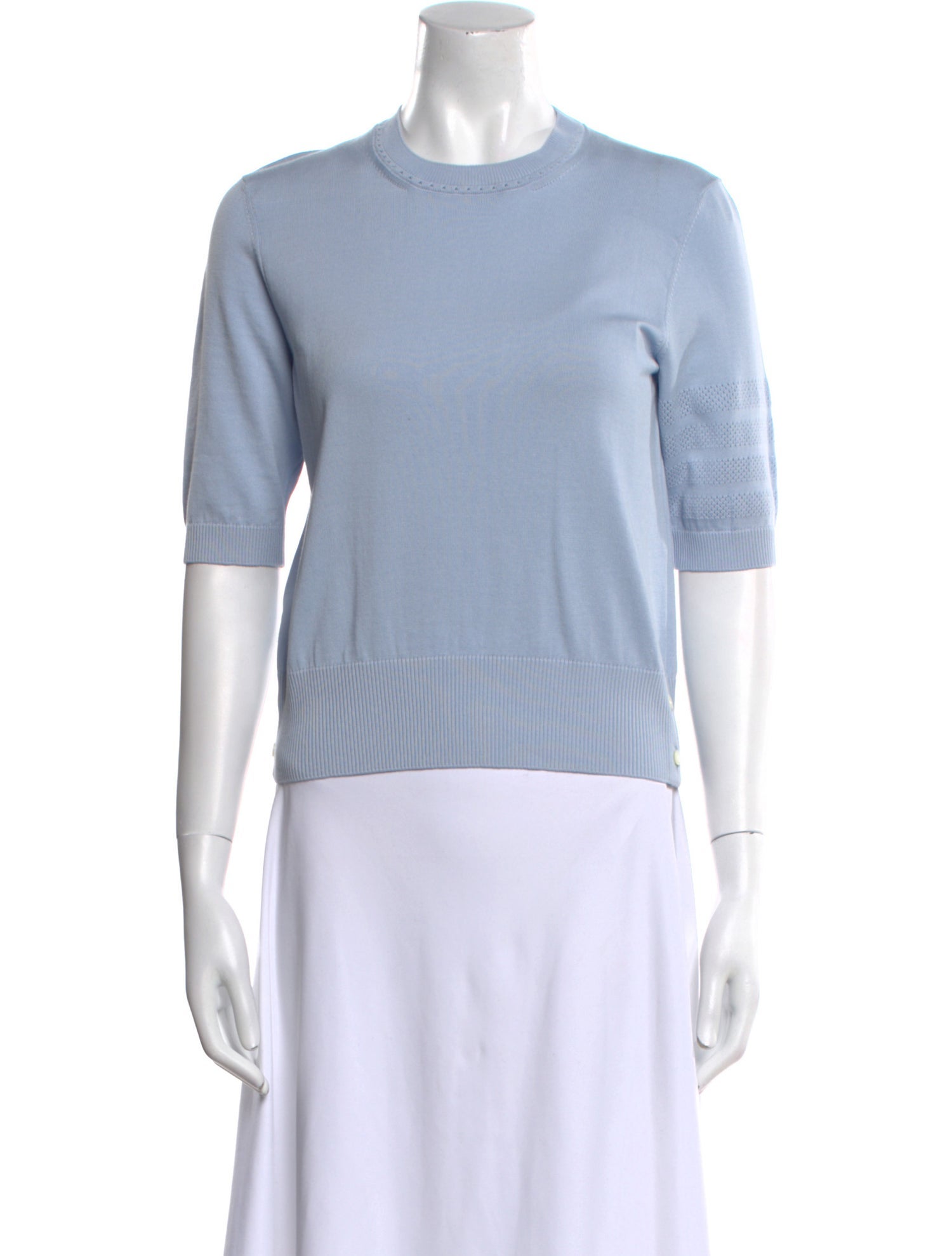 Thom Browne 4 Bar Stripe Mock Neck T-Shirt w/ Tags