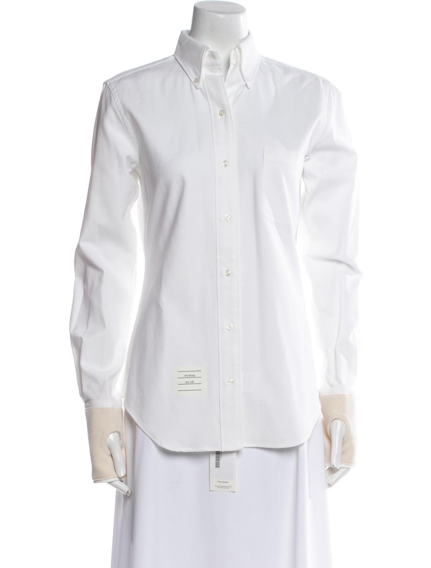 Thom Browne Long Sleeve Button-Up Top