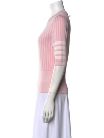 Thom Browne Crew Neck Three-Quarter Sleeve Top