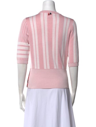 Thom Browne Crew Neck Three-Quarter Sleeve Top