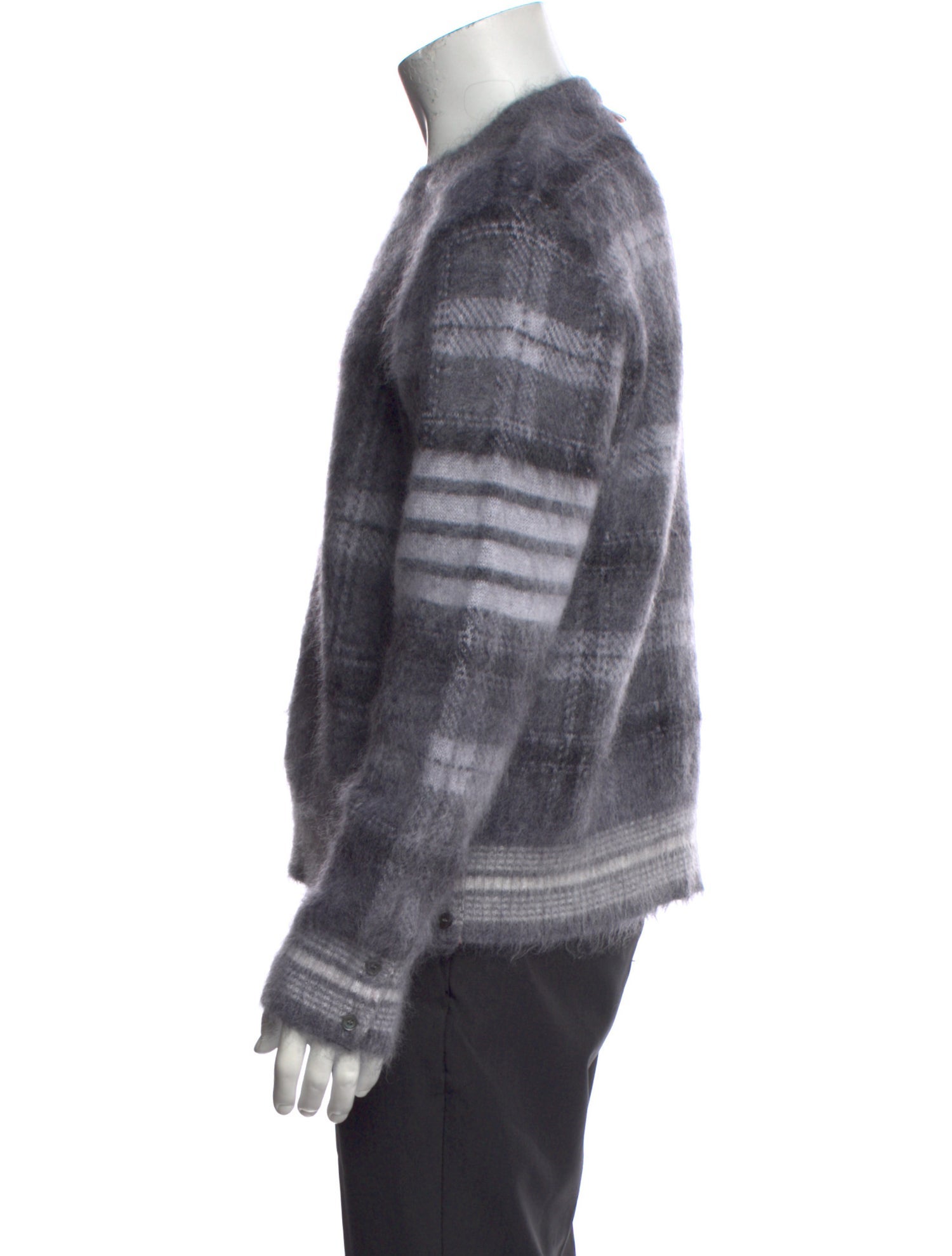 Thom Browne Mohair Plaid Print Pullover