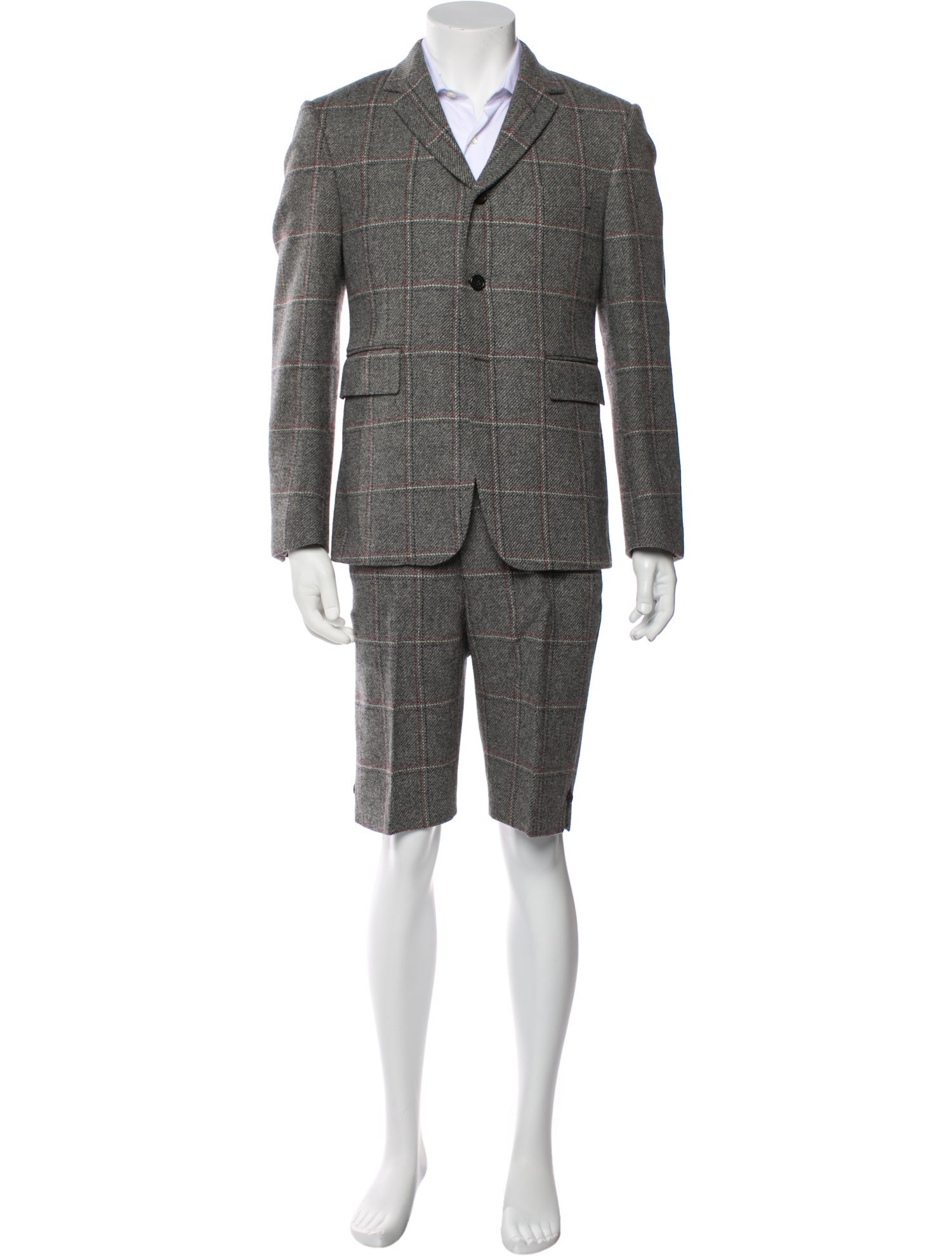 Thom Browne Wool Plaid Print Two-Piece Suit