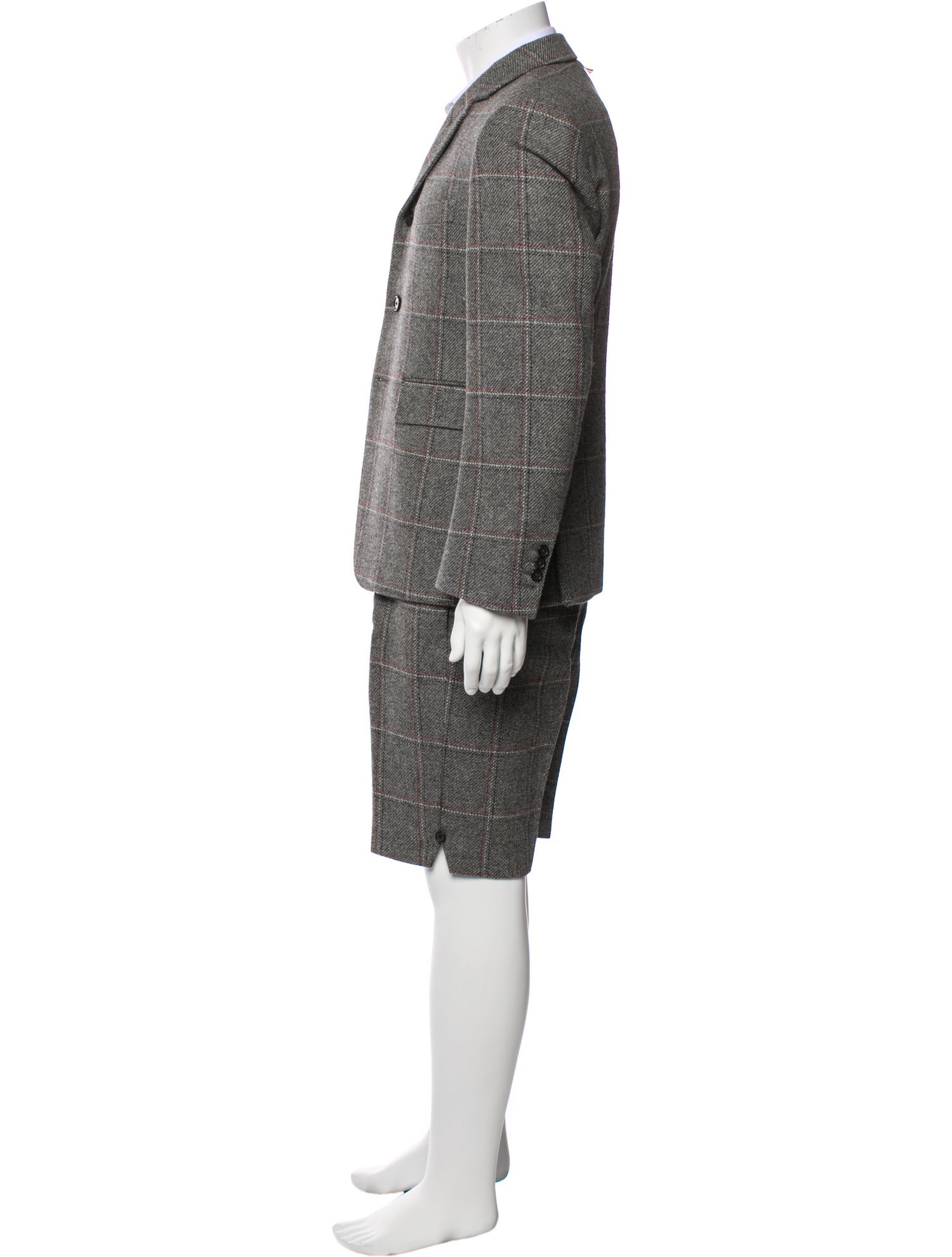 Thom Browne Wool Plaid Print Two-Piece Suit